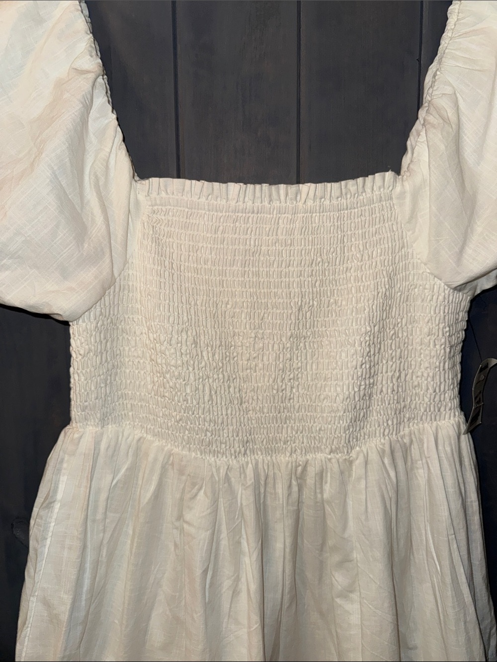 NEW Rachel Zoe White Tiered Puff Sleeve Dress with Floral Trim - Picture 5 of 7